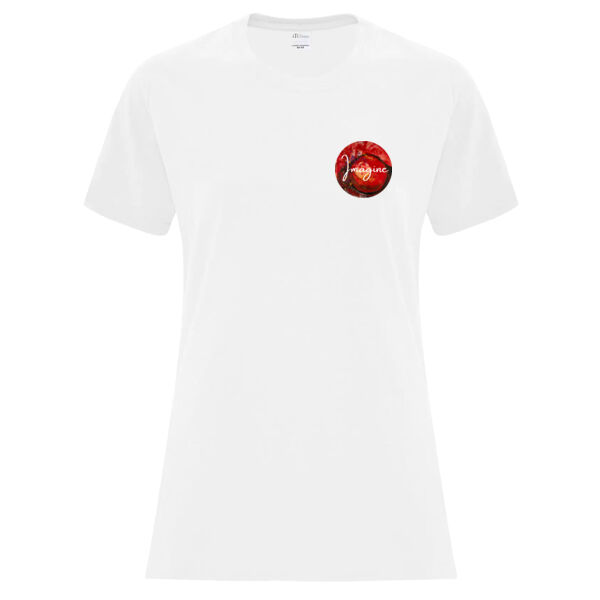 Imagine Art Collective - Red and White - ATC EVERYDAY COTTON Ladies' TEE Thumbnail