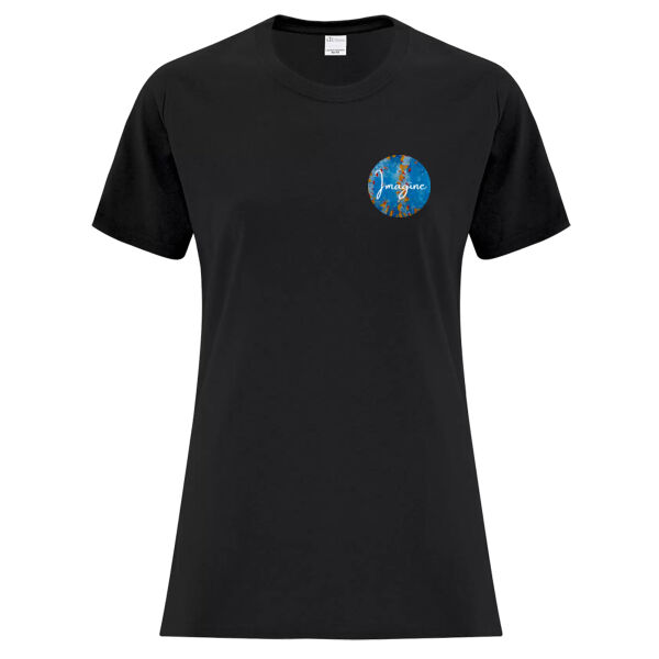 Imagine Art Collective - Blue and White - ATC EVERYDAY COTTON Ladies' TEE 3 Thumbnail